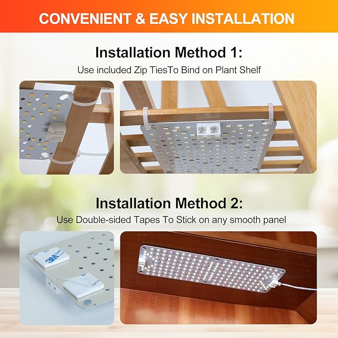 4-Pack Panel Grow Lights for Indoor Plants FECiDA 2026 LED Plant Grow Light for Under Cabinet Plants Full Spectrum Growing Lamp with 48121620 Hr Timer Free Linking