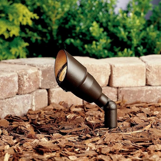 Kichler 7.5 Outdoor Accent Light in Textured Architectural Bronze 12V LED Adjustable Spotlight (7.5 L x 3 H) 15374AZT