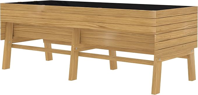 MUPATER Raised Garden Bed Outdoor for Vegetables with Legs Large Elevated Garden Planter Box Wooden with Liner Design for Herbs Natural