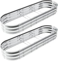 GADI Raised Garden Bed Kit 2Pack Galvanized Metal Planter Boxs Designed for Easy DIY and Cleaning Not Twist Or Rot(Silver)