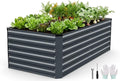 STBoo 6x3x2FT Galvanized Raised Garden Bed Outdoor Metal Raised Planter Box for Vegetables Elevated Rust-Resistant Rectangle Gardening Container Kit with Reinforced Panels for Backyard Patio(Grey)