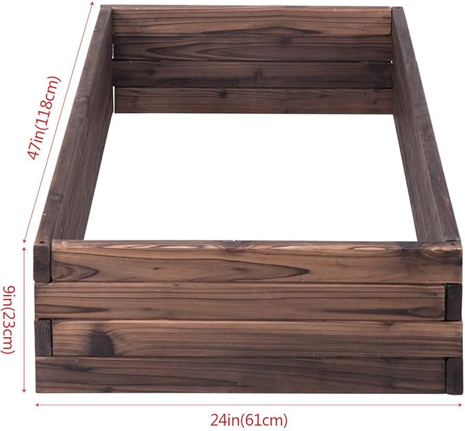 47 x 24 x 9 Elevated Wooden Garden Planter Box Bed Kit Wooden Raised Garden Bed Planter for Vegetables Grass Lawn Yard