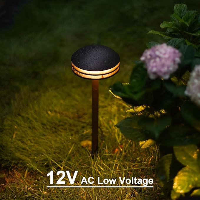 GOODSMANN Landscape Lighting Low Voltage 6PK Pathway Lights LED 2PK 4W 80 Lumen with 8PK Floodlight &amp Spotlight 3W LED 200 Lumen Replaceable Bulbs 3000K Warm White