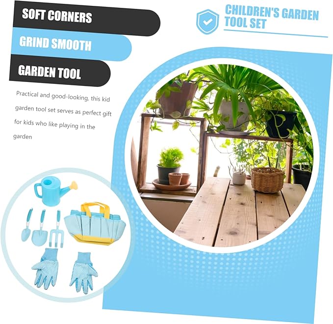 SUPVOX Boy Girl Gardening Tool Set Plastic Shovel Rake and Watering Can for Boy Girl Safe and Lightweight Gardening Tools for and Bonding