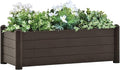 ZEYUAN Garden Raised Bed Planter Raised Beds Raised Planter Box Planters for Outdoor Plants Garden Beds PP Mocha 39.4x16.9x13.8