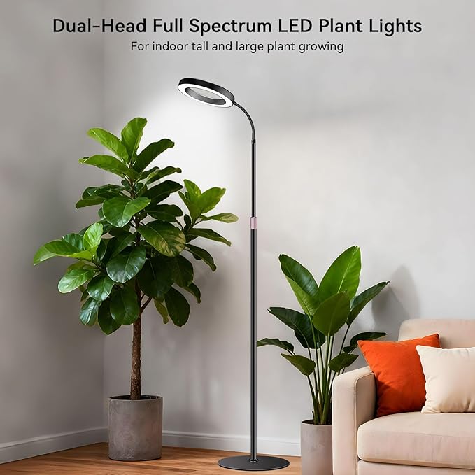 Grow Lights for Indoor Plants Full Spectrum Plant Lights with 23.5-67 Adjustable Height Stand 3 Growing Modes with Timer 3/9/12H Dimmable Halo Grow Lights for Large Tall Plants