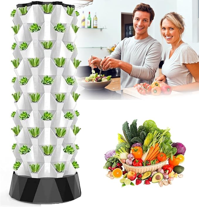 Hydroponics Tower Indoor Garden Hydroponic Growing Hydroponic Tower Garden Vertical Planter Tower Hydroponics Growing Kit for Indoor Garden - Fruits &amp Vegetables6Layers