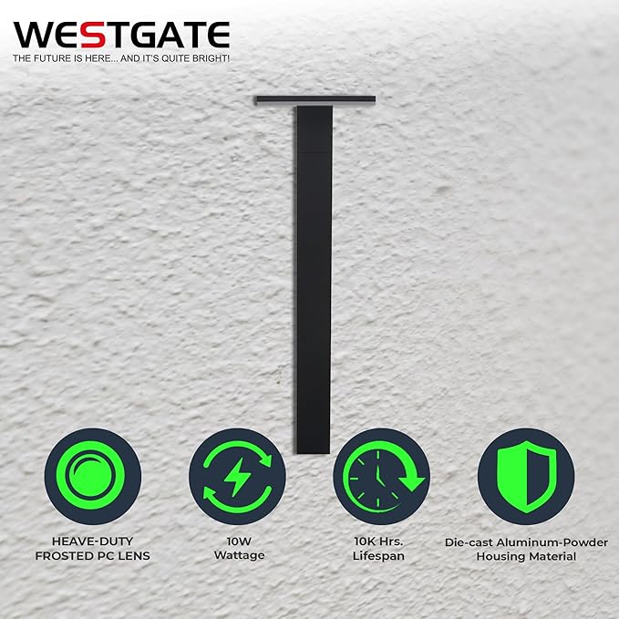 Westgate 12V LED Hammerhead Light Outdoor Landscape Lighting Die-Cast Aluminum Powder Design for House Driveway Walkway Garden Lawn Sidewalk Planters Power-Wired 30.7Lx5.9'Wx4.21H Bronze