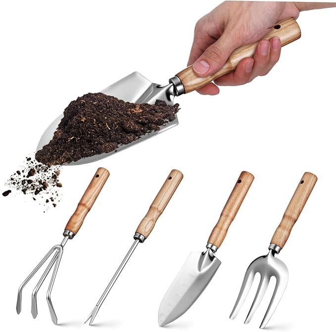 Garden Tools Set for Women Trowel Rake and Pruner Heavy Duty Gardening Kit for Outdoor and Indoor Use for Gardening and Supplies