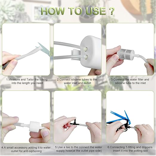 Automatic Plant Waterer Self Watering System - Drip Irrigation Kit with Programmable Timer Water Up to 12 Potted Plants Perfect for Indoor Gardens Balconies &amp Outdoor Parks