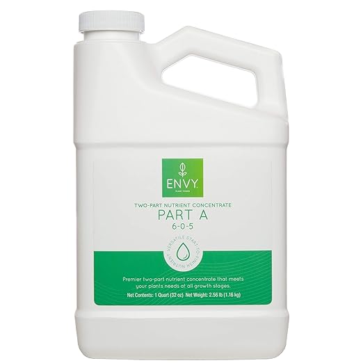 ENVY Part A (6-0-5) NPK - Part A of Two-Part Base Nutrients for Hydro Soil &amp Coir (Quart)