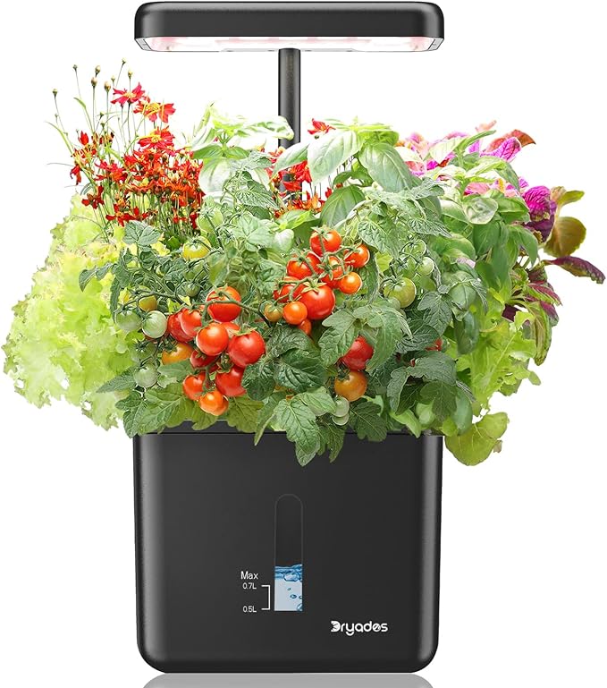 Indoor Garden Growing Systems Self-Watering Plant Pot Smart Gardening System with 17 Watts LED Grow Light Auto Timer Gardening Plant Gifts for Dad Mom Plant Pot for vegetables herbs(No Seeds&ampSoil)