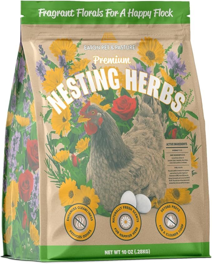 Eaton Pet and Pasture Premium Nesting Herbs Aromatic Blend for Nesting Boxes &amp Chicken Coop Natural Refresher &amp Pest Deterrent