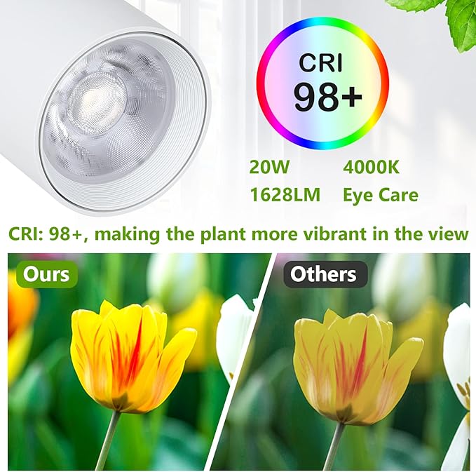 HMVPL White Grow Lights for Indoor Plants Full SpectrumTall Plant Light for Indoor Growing with 20W COB Plant Light Bulb4/8/12H TimerLed Growth Floor Lamp for Large Plant Seedling(6 Level Height)