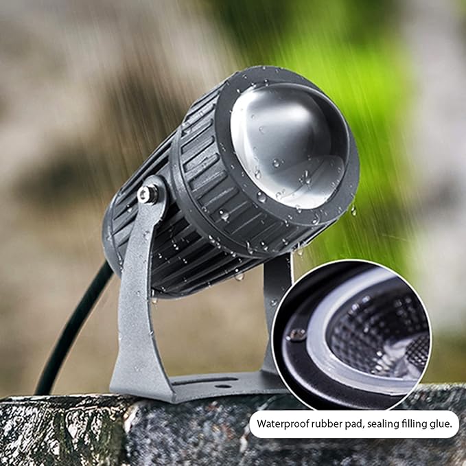 AC85-265V LED Spot Lights IP67 Waterproof Outdoor Wall Lamp Landscape Lighting Narrow Beam Spotlight with 180° Adjustable Bracket
