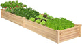 COSTWAY Raised Garden Bed Wooden Planter Box Stand for Vegetables Fruits Herbs Flowers Garden Planting Bed Kit for Outdoor Backyard Patio Lawn 91 x 24 x 9