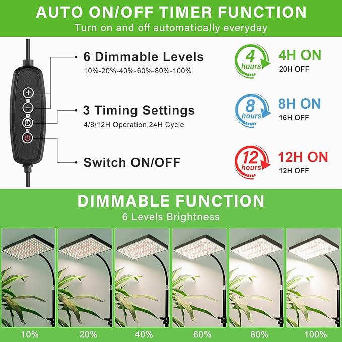 LBW Grow Lights for Indoor Plants Full Spectrum with Stand214 LEDs Standing Plant Lights for Indoor GrowingFloor Grow Plant Lamp with 4/8/12H Timer6 Brightness Levels75 Adjustable Tripod