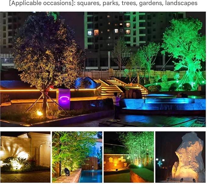 Outdoor Rotation Spotlight - LED Flood Light AC85-265V Spotlight Led Beam Light IP65 Waterproof Tree Lights Ground LED Landscape Lights for Building Garden Park(Green10w)