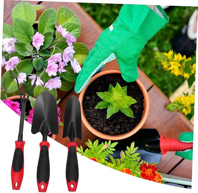1set Professional Gardening Tool Garden Tools Dual Rubber Grip for Planting Weeding and Boys and Girls Outdoor Gardening Activities