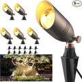 ZONEGRACE Solid Brass 12V Low Voltage Landscape LightingHeavy-Duty Waterproof Outdoor LED Spotlights Fixtures with Connectors Bronze Uplights &amp Accent LightsMR16 Bulb Not Included (Classic6 Pa