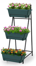 3 Tier Raised Garden Bed Vertical Elevated Garden Planter Standing Garden Bed Planter Box with Removable Tray Outdoor Herb Planter Stand on Patio Balcony Porch Green