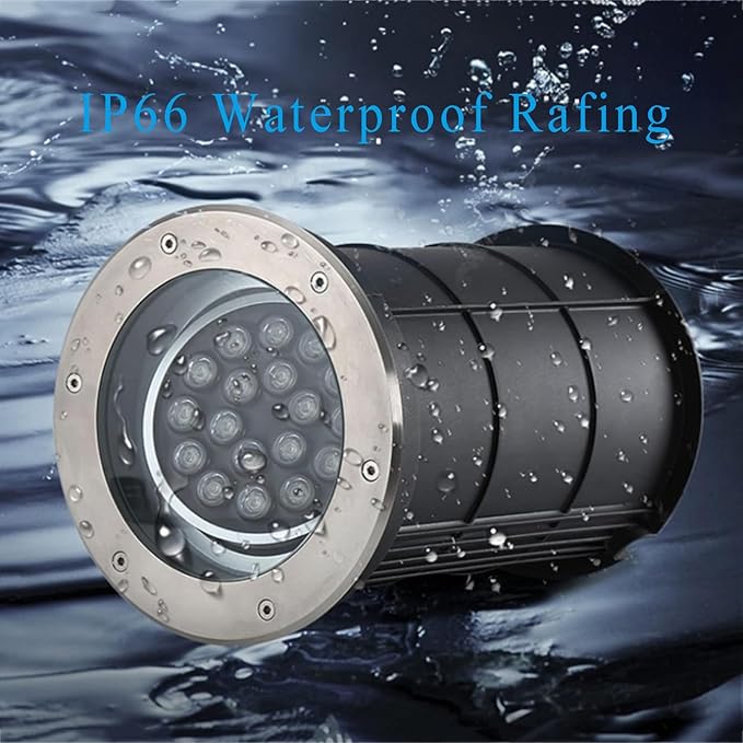 LED Ground Lights Embedded Underground Ljus IP66 Waterproof Low Voltage AC12/24V Adjustable Angle Landscape Light for Driveway Deck Patio Yard Garden Outdoor Spotlight