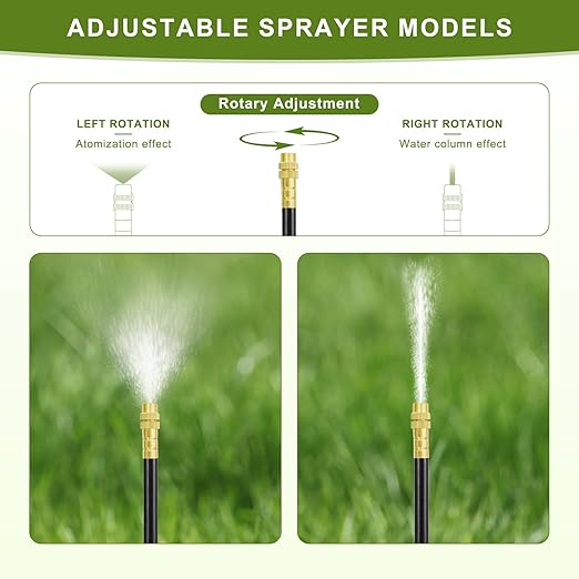 Automatic Drip Irrigation Kit - 50FT with Tool-Free Quick Connectors 15 Copper Atomizing Nozzles &amp 360° Bendable Spray for Garden Greenhouse Lawn Plants