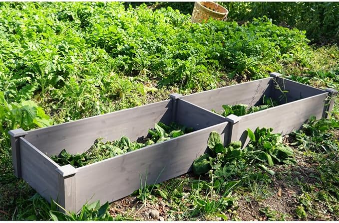 Sturdy Outdoor Raised Garden Bed for Vegetables Flowers and Herbs – Easy Assembly Wooden Planter Box with Solid Construction (96 Raised Garden Bed)