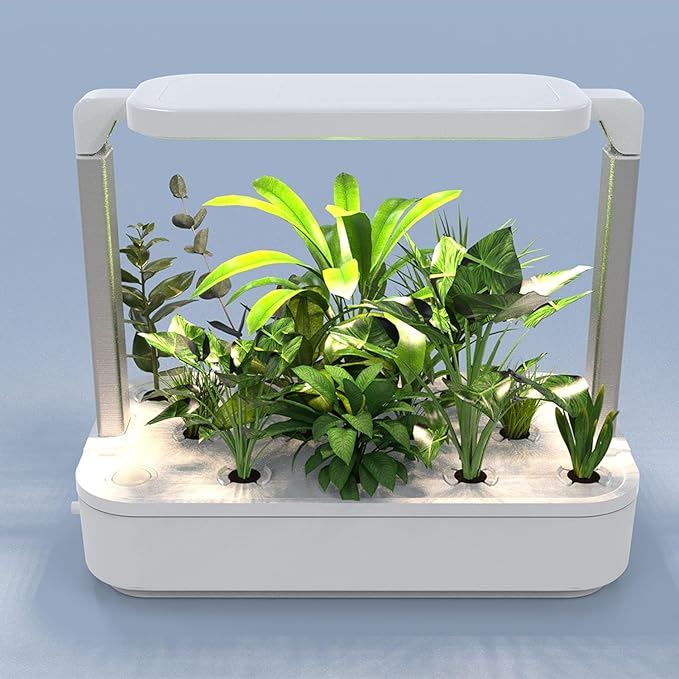 12 Pods Indoor Garden Hydroponics Growing System24W LED Grow Light6.5L Water TankPump SystemAutomatic Timer Smart Vegeable and Fruit Grow Garden KitWhite