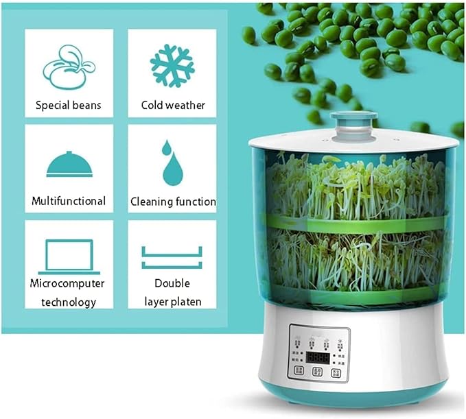 Automatic Sprouter Bean Growing Machine 2/3 Layers Seed Germination Kit Automatic Sprinkler Seed Sprouts Maker Homemade Seed Grow Cereal