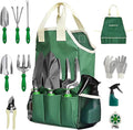 11PCS Gardening Tool Set Heavy Duty Stainless Steel Garden Tool Set with Handbag Gardening Hand Tools for Adults and Kids..
