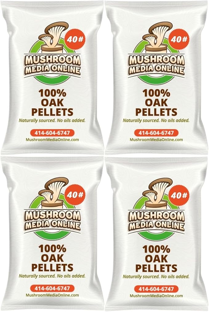 Premium 100% Oak Pellets – Pure Hardwood Substrate for Mushroom Cultivation | Ideal for Shiitake Oyster Reishi &amp More (160 Pounds)