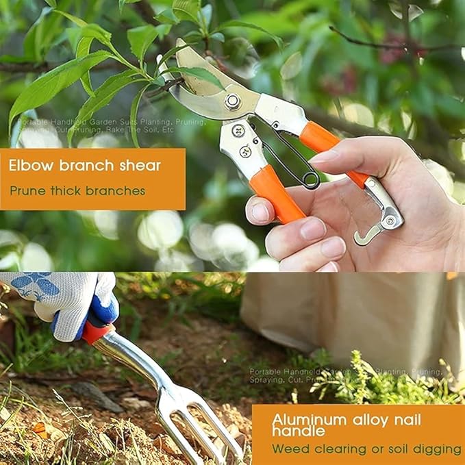 12 Piece Heavy Duty Garden Tools Set with Storage Organizer &amp Ergonomic Handle for Women and Men