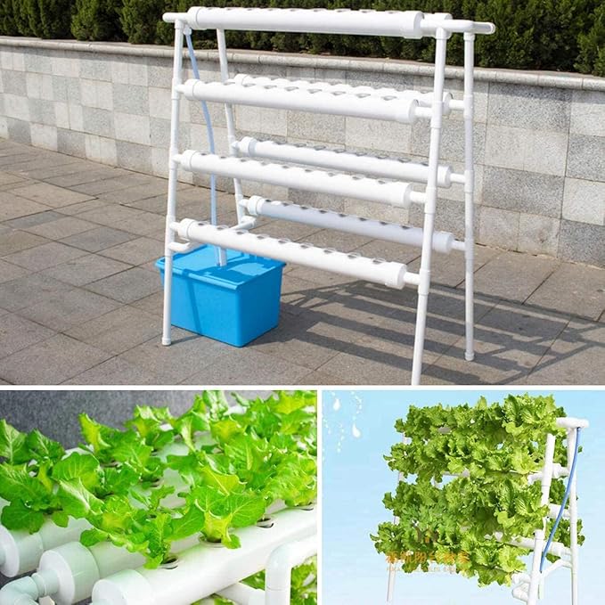 Hydroponic Planting Kit Hydroponic Soilless Plant Cultivation System Vegetable Planting Kit 72 Site 8 Pipe NFT PVC Hydroponic Pipe Balcony Garden Planting Kit