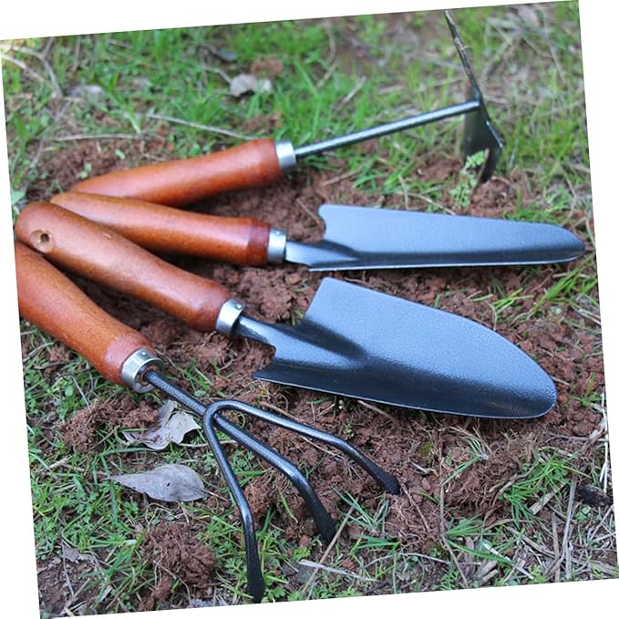 VICASKY 1set Mini Iron Garden Tools Set Thicken Stoving Varnish Shovels for Planting Weeding Cultivating Durable and Lightweight Gardening Tools for Enthusiasts 4pcs