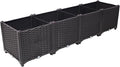 Raised Garden Bed Deep Raised Garden Bed Plastic Planter Boxes for Vegetables Flowers Herbs and SucculentsSelf-Watering Planter Box Raised Bed to Grow Flowers Herbs &amp Vegetables 63x15.7x14.7