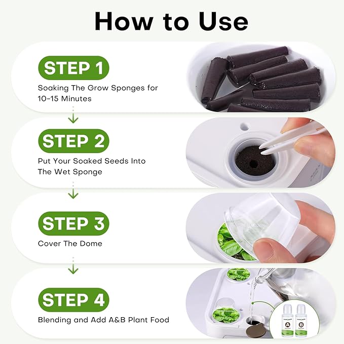 Ahopegarden Hydroponics Growing System with 50pcs Hydroponic Pods Kit