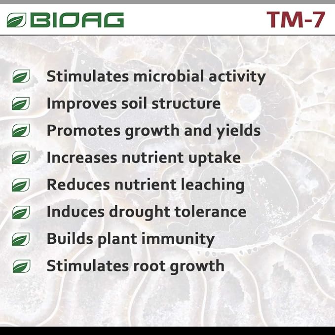 BioAg TM7 Organic Humic Acid Soil Conditioner Plus Essential Micronutrients Dry Amendment for All Plants Lawns S B Co Cu Fe Mn Mo Zn (1 kg) (BA74022)