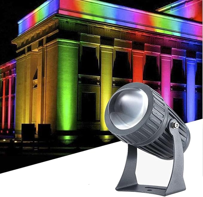 LED Beam Spotlight - 10W Long Range Wall Lamp IP65 Waterproof Outdoor Narrow Beam Light Adjustable Projection Light for Bridge Billboard Exterior Building(Cold White10W(85-265V))