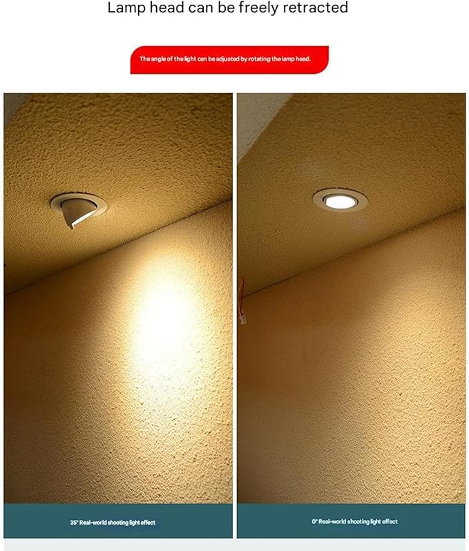 COB Recessed Spotlight Opening High-Transparency Adjustable Angle Elephant Trunk Light for Shop Exterior Walls Wedding Dress/Clothing Store Windows(White30W(AC111-240V))