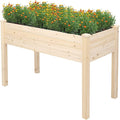 Vasitelan 47x22x30in Raised Garden Bed Elevated Wood Planter Box Stand for Backyard Patio Balcony
