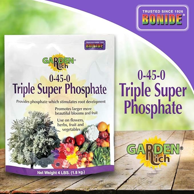 Bonide Garden Rich 0-45-0 Triple Super Phosphate 4 lbs. Ready-to-Use Fertilizer for Indoors and Outdoors Promotes Root Development