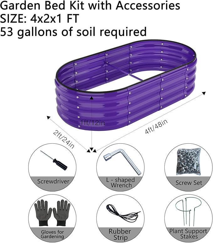 Raised Garden Bed 4x2x1ft Raised Beds for Gardening Outdoor for Vegetables Flowers Ground Planter BoxGalvanized Raised Garden Beds