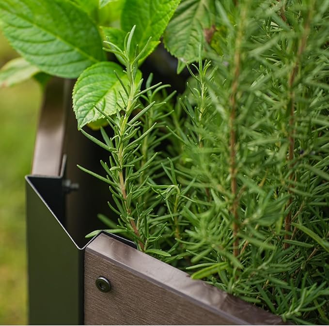 Hexagonal Raised Garden Bed Kit Wood Plastic Composite Planter Box for Vegetables Flowers 11.8 Deep Planting Garden Beds for Patio Yard Balcony 80x80x30cm