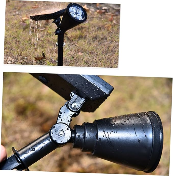 DOITOOL 2pcs Solar Ground Lights LEDs Outdoor Spotlights with Solar Panel Easy Installation for Garden Pathway Lawn and Lighting