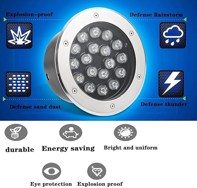 Outdoor LED Fountain Light - Ground LED Landscape Lights IP68 Waterproof Submersible Underwater Landscape Spotlight DC 24V Pool Underwater Lighting for Garden Fountain Pool(RGB3W)