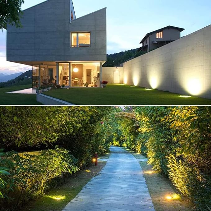 3Pcs Ground Led Landscape Lights - 6W Outdoor Buried Lights Ip66 Waterproof Round Recessed Floor Spotlight Outdoor Landscape Lights Led Underground Light for Driveway-Natural-6WAC12V