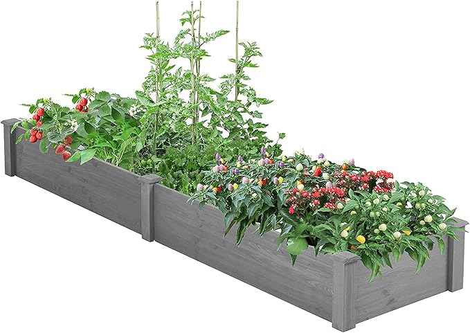 Raised Garden Bed for Outdoor 96x28x10 Inches Large Long Planter Box with Tool-Free Assembly