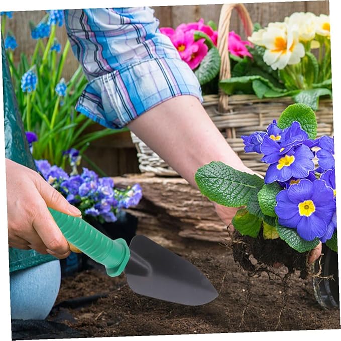 GANAZONO 5pcs Stainless Steel Garden Tool Set with Carry Case Includes Shovel Rake Pruner for Outdoor Planting and Flower Gardening Portable Gardening Hand Tools Kit for Lawn and Garden