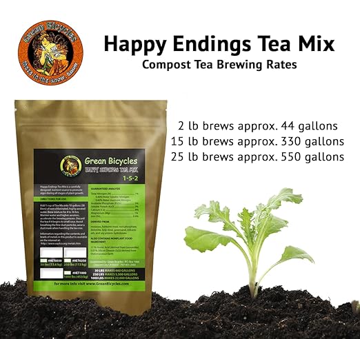 Happy Endings Compost Tea Mix (4lb) + Ocean Bounty Natural Plant Food (4lb) for Indoor Plants and Outdoor Plants